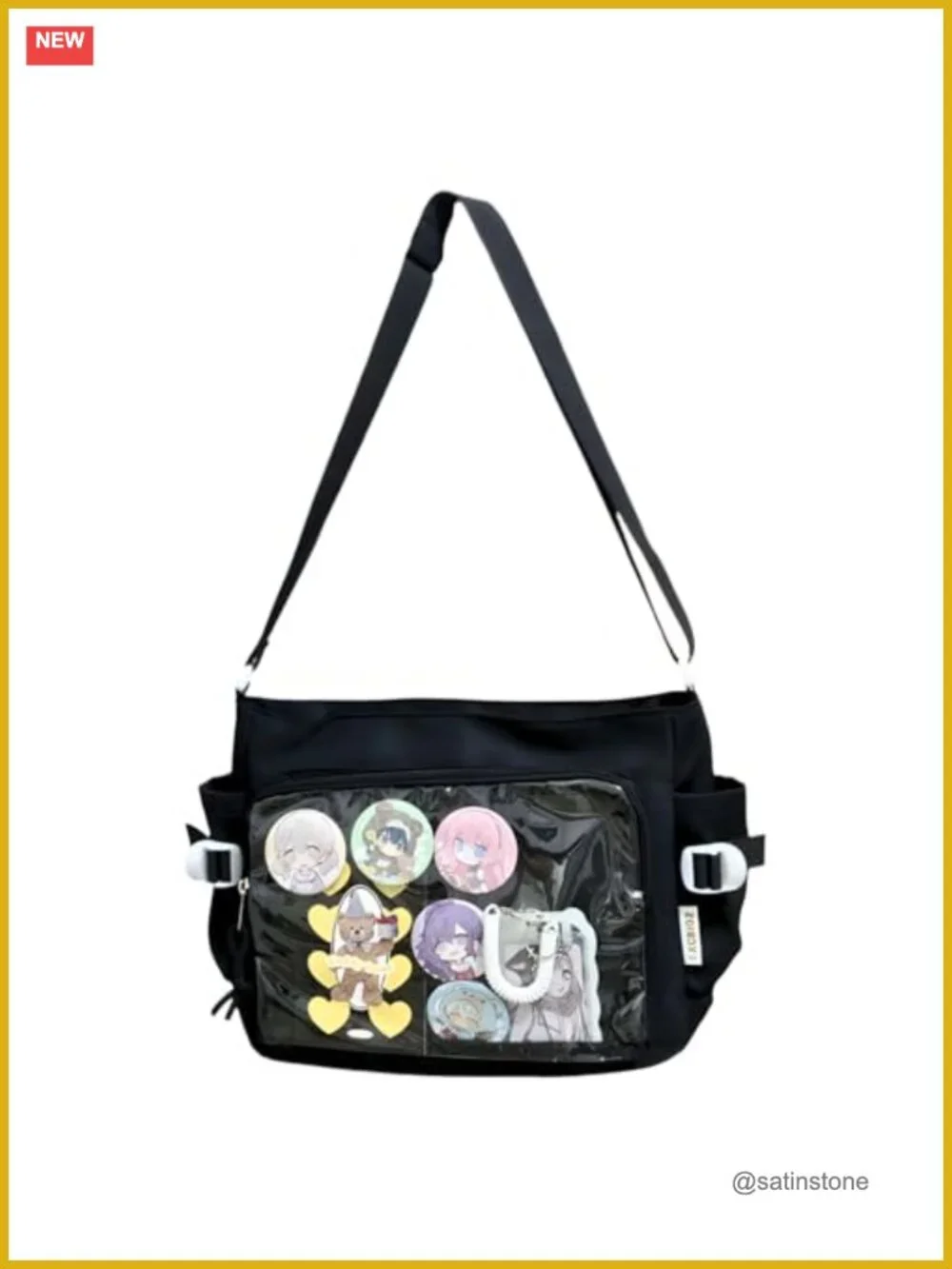 Ita Bag Cute Kawaii Shoulder Crossbody Polyester PVC Pin Display Bag